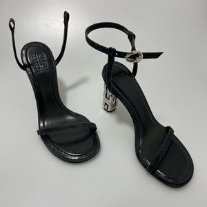 Givenchy G Cube Glitter Sandals Black Women’s EU 36.5/US 6.5 $975. Missing Strap